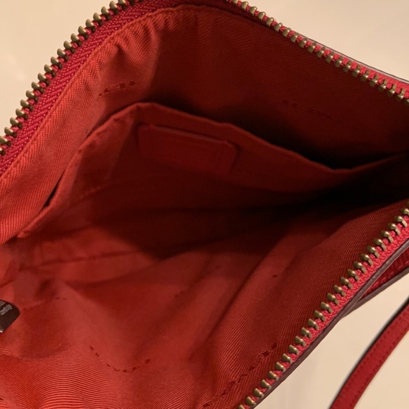 Coach Red Crossbody Bag with Gunmetal Hardware - Gently Used - Picture 5 of 7